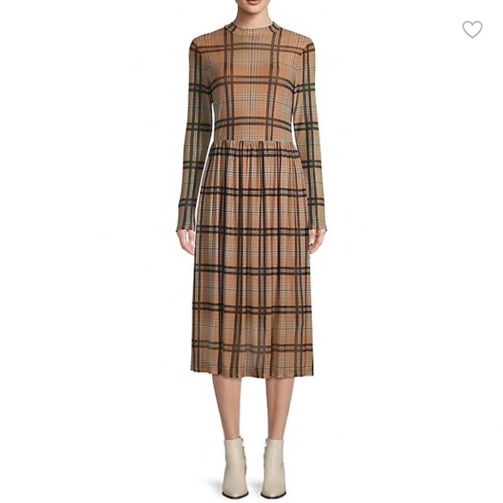 NWOT En Thread Plaid Midi Mesh Dress